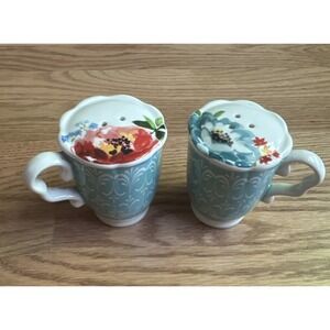 The Pioneer Woman Salt & Pepper Shakers Set Melody Teacup Ceramic